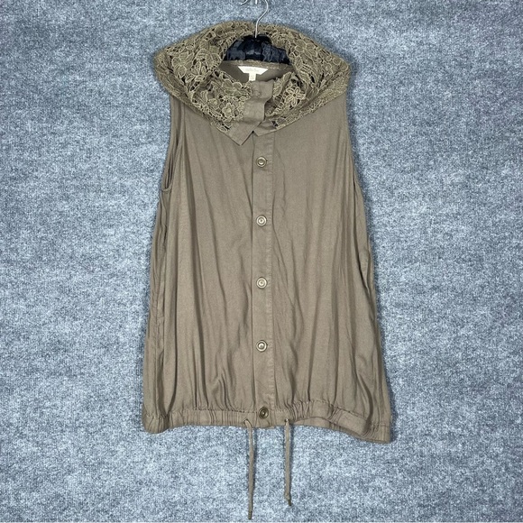 Matilda Jane Womens Medium Green Ambitious You Shawl Collar Floral Boho Vest Top - Picture 2 of 11